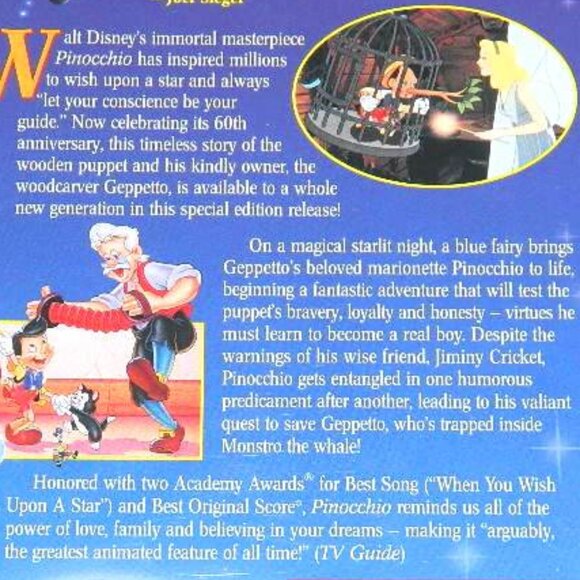 Walt Disneys Classics 3 VHS Snow White & The Seven Dwarfs Pinocchio Peter Pan - Picture 7 of 12